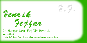 henrik fejfar business card